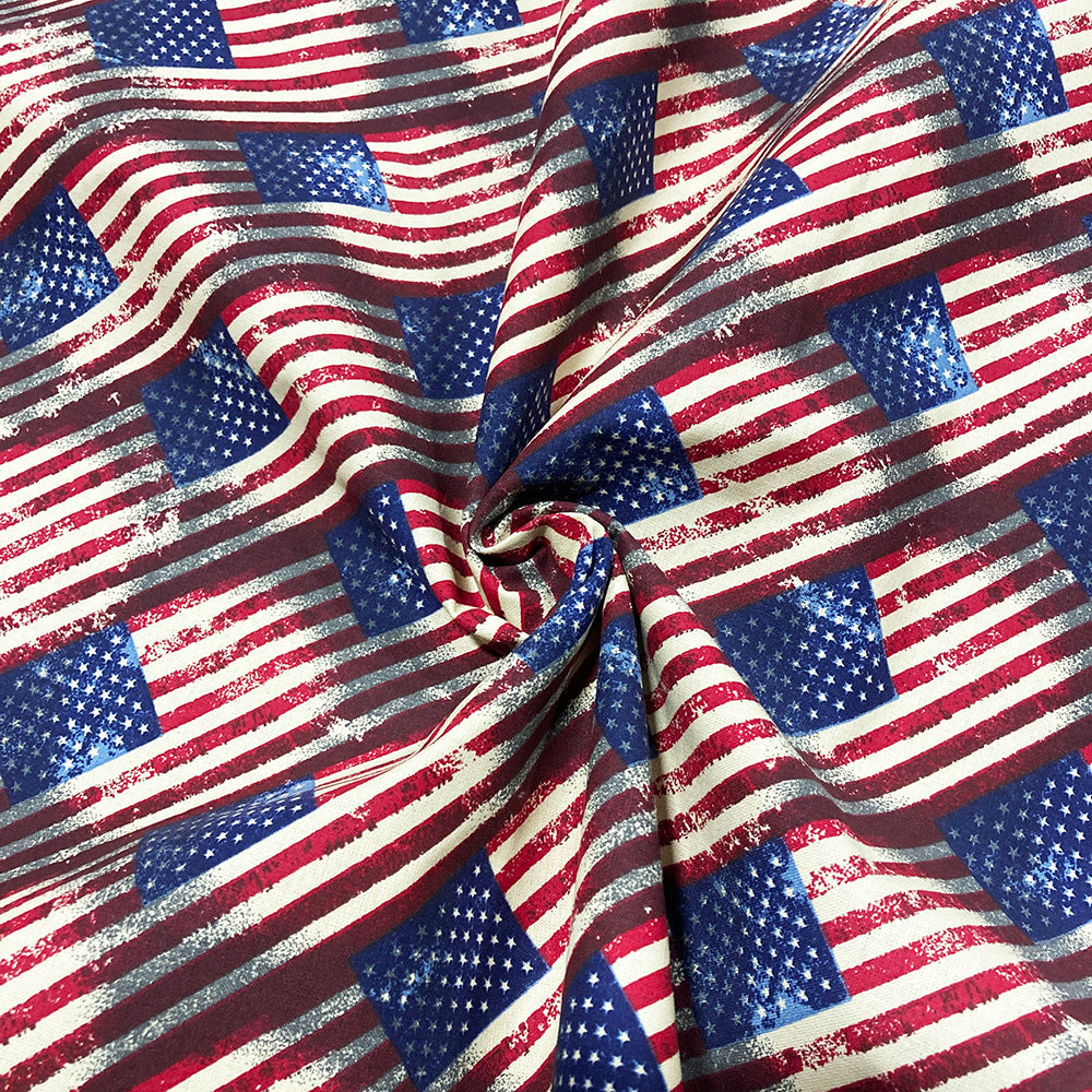 Cotton Patriotic Prints - Tea Stain