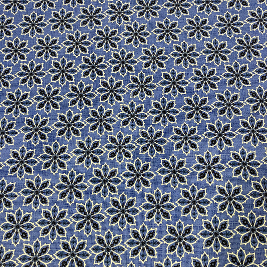 Blue & White Daisy Mosaic Fabric