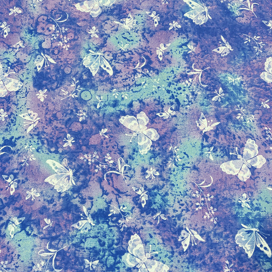 Butterfly Marble Print on Blue Background