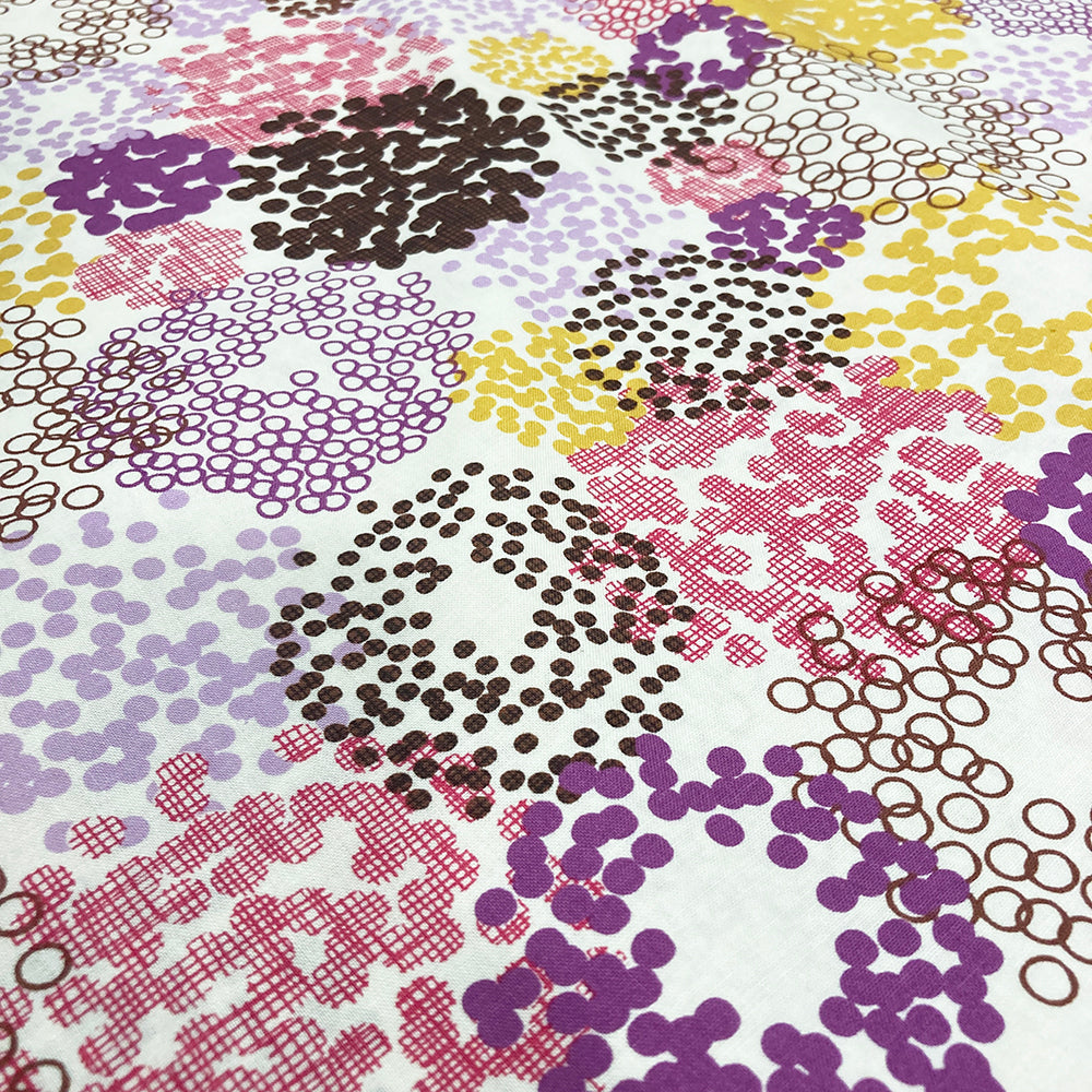 Purple-Yellow Dot Print Fabric