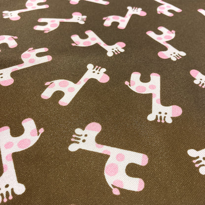 Water Repellent Fabric - Pink Giraffes