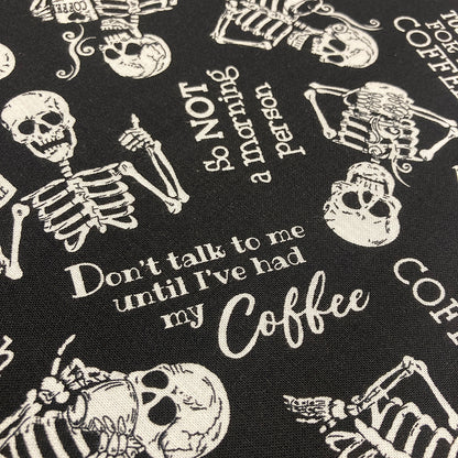 Skeletons and Coffee Fabric