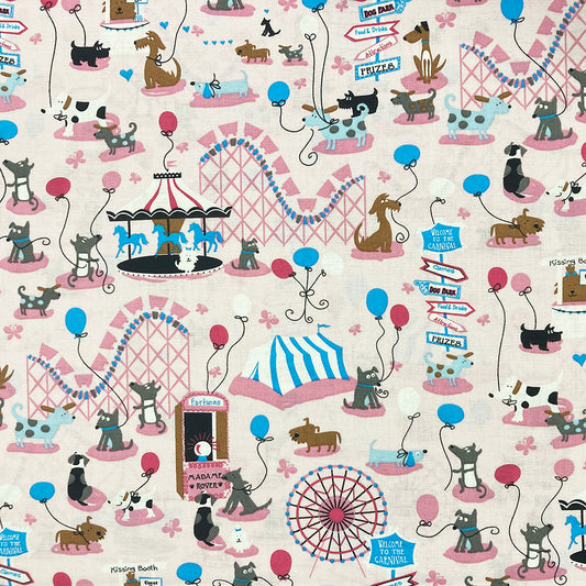 Dogs At The Carnival Fabric