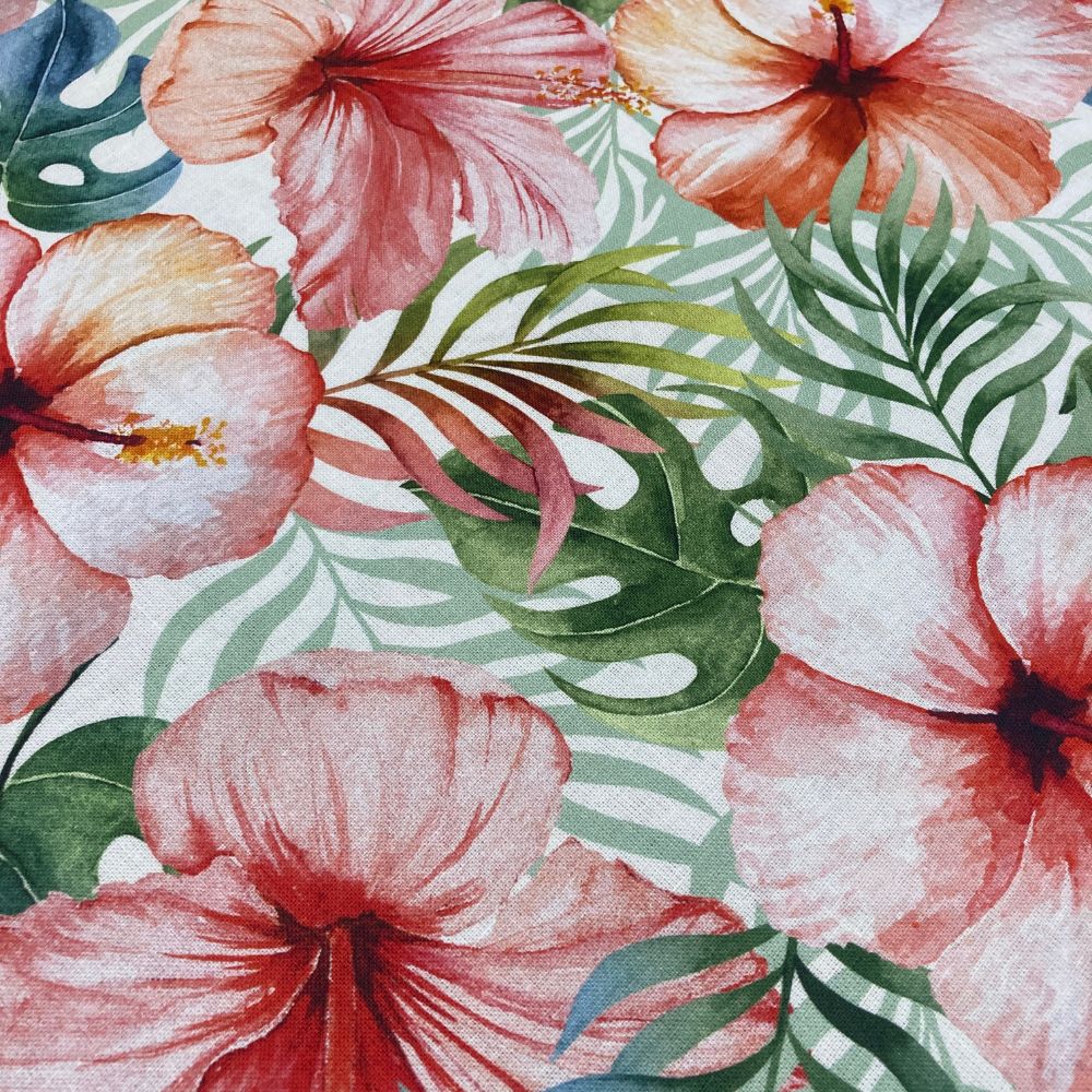Hibiscus & Palm Leaves