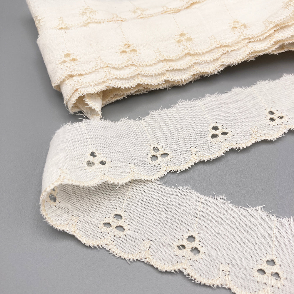 1.25" Scalloped Ivory Eyelet