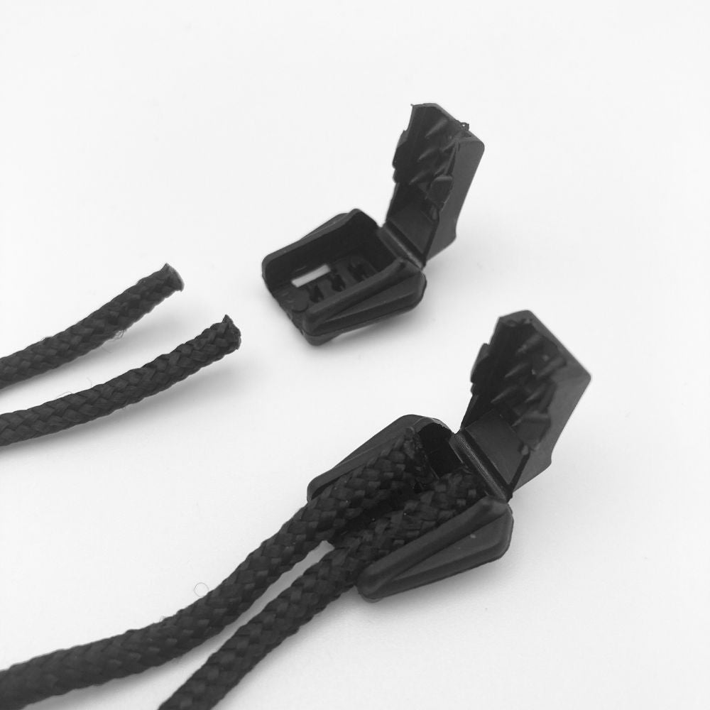 Black Zipper Pulls with Cord