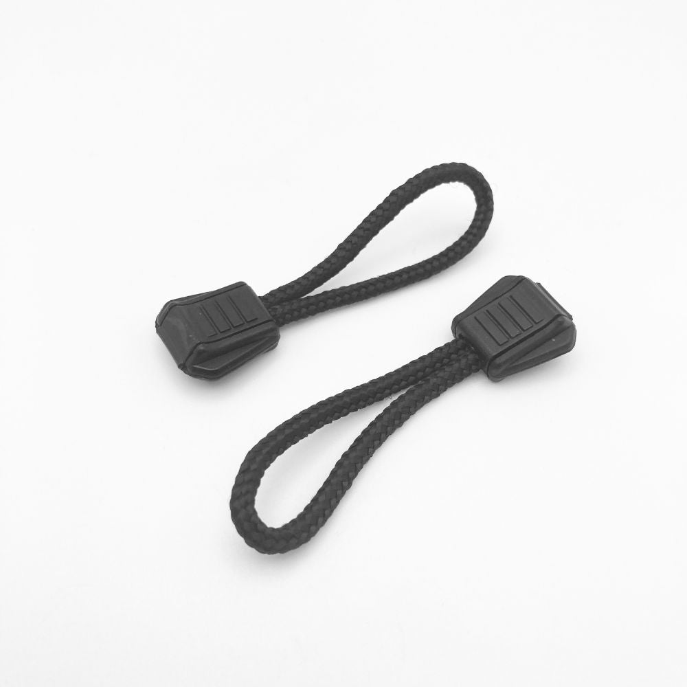 Black Zipper Pulls with Cord