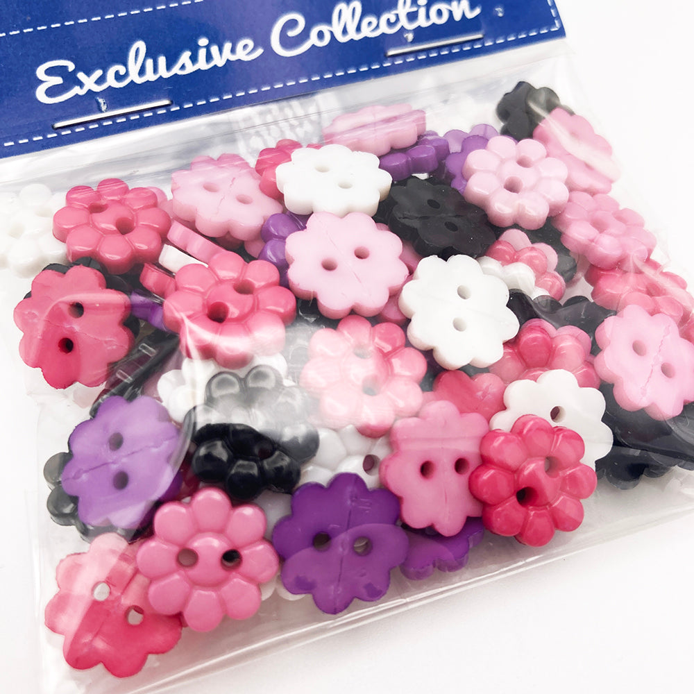 Sassy Flowers Button Mix
