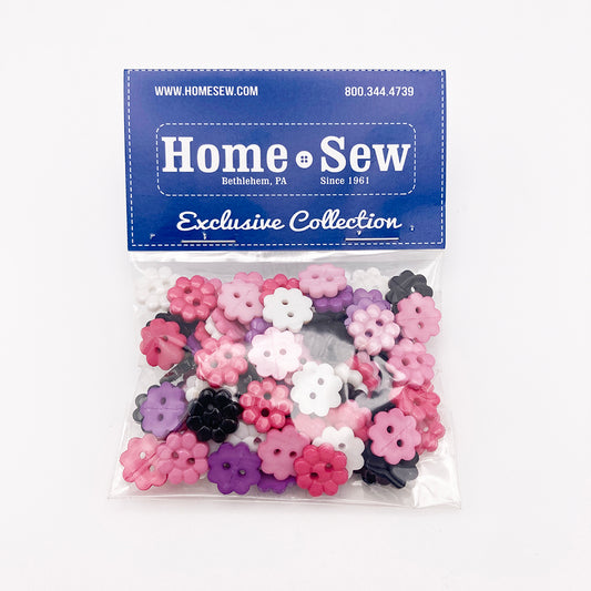 Sassy Flowers Button Mix