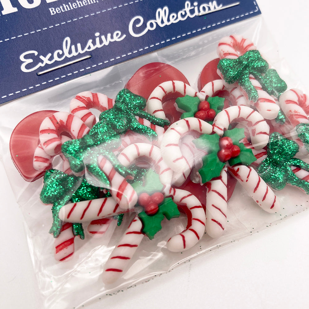 Candy Cane Buttons Home Sew