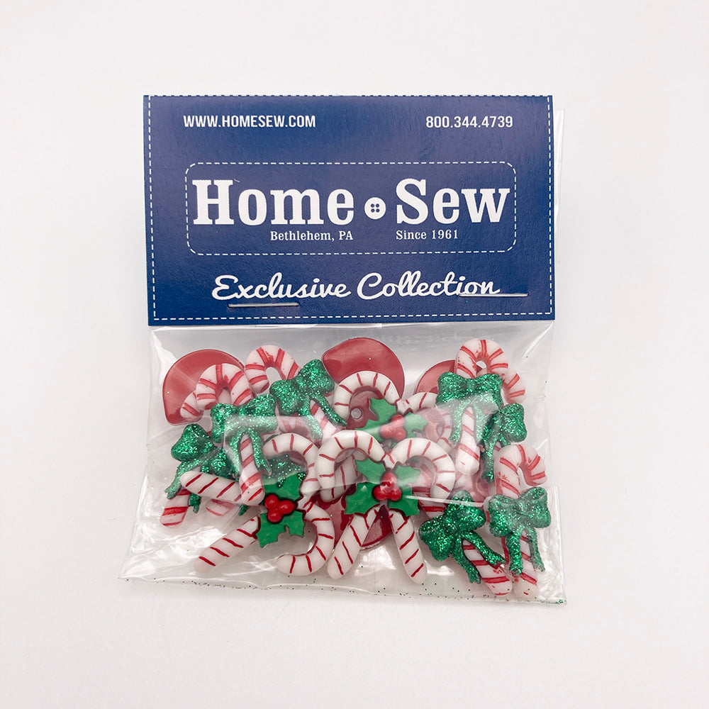 Candy Cane Buttons Home Sew