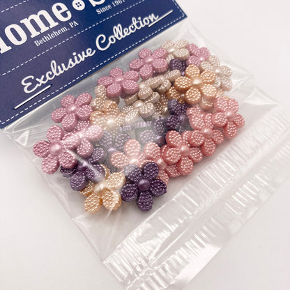 Shimmery Flower Buttons