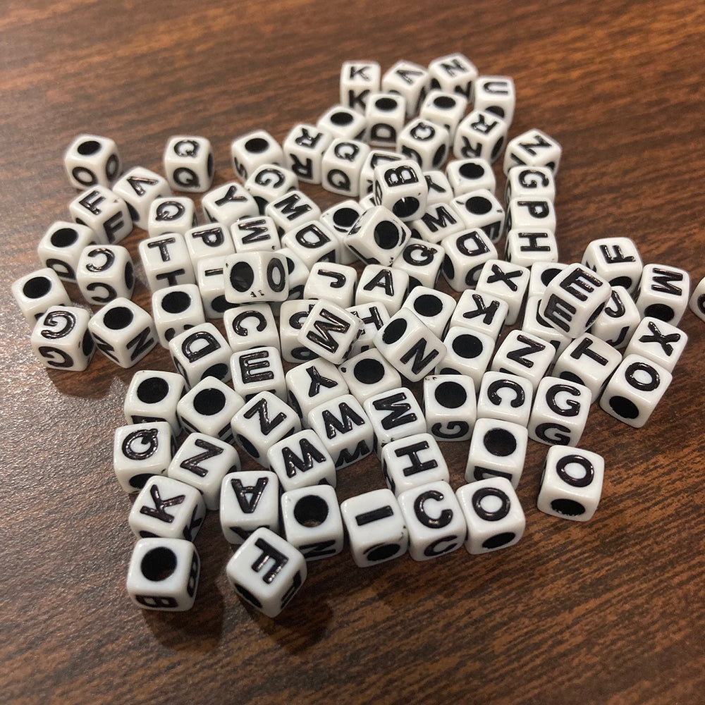 Alphabet Beads in Black & White