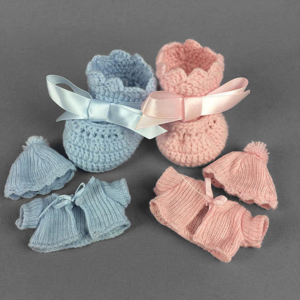 Crocheted Baby Doll Outfits