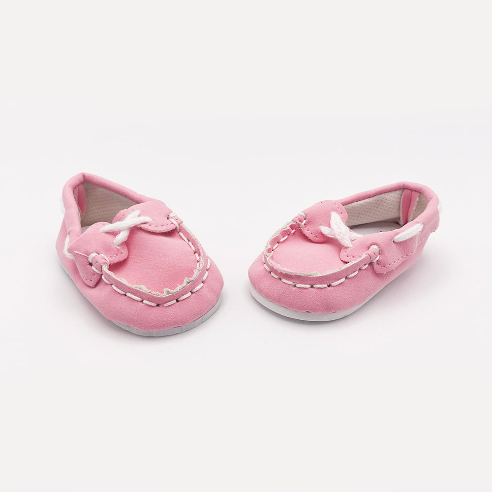 Pink Boat Shoes for Dolls