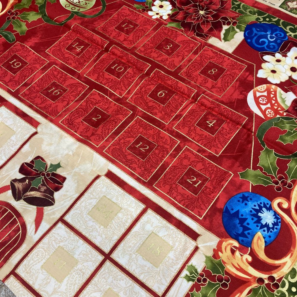 Christmas Advent Calendar Fabric Panel