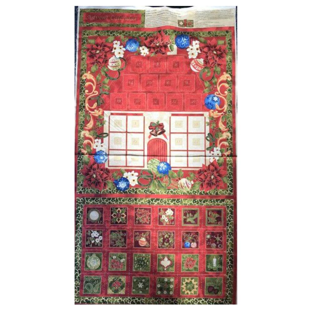 Christmas Advent Calendar Fabric Panel