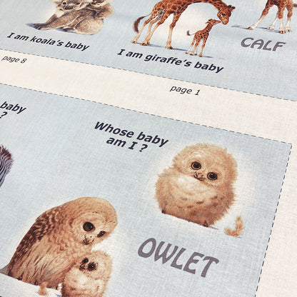 Zoo Animals Fabric Book Panel