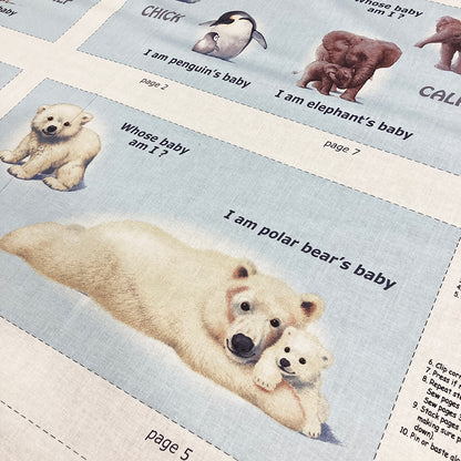 Zoo Animals Fabric Book Panel