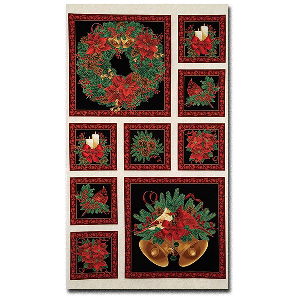 Holiday Wreath Fabric Panel