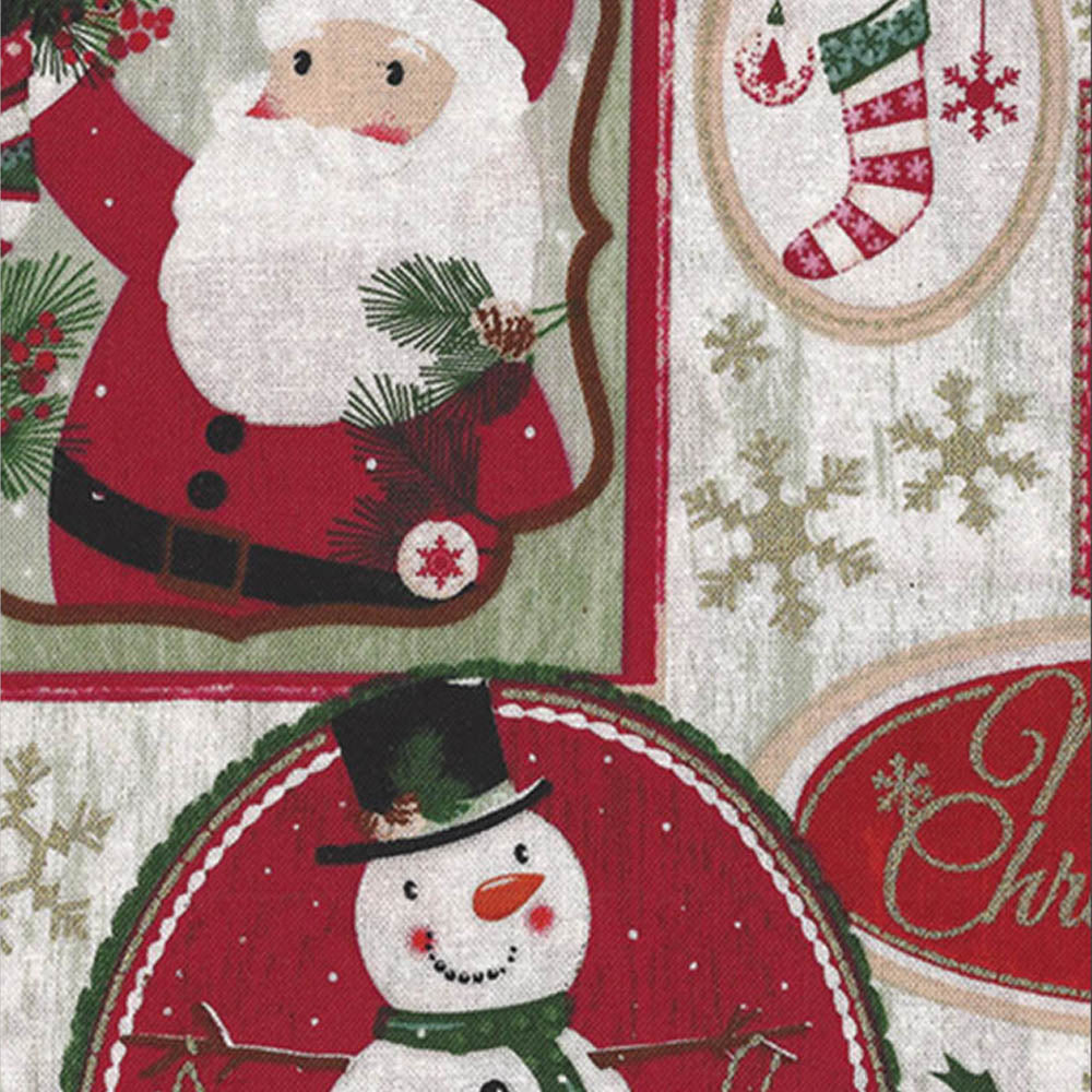 Santa & Snowmen Fabric