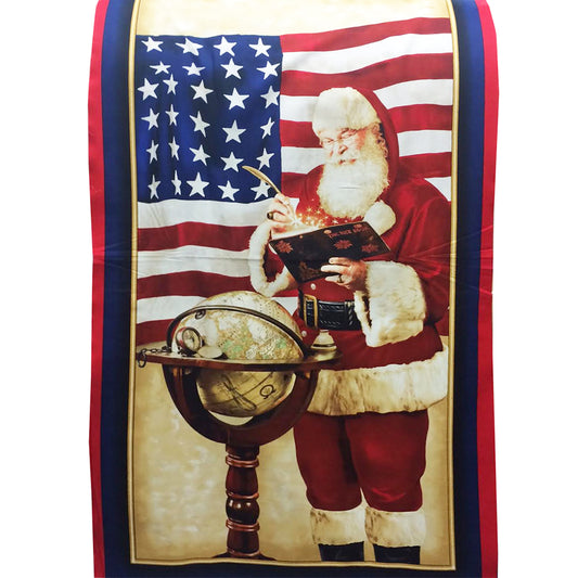 Patriotic Santa Fabric Panel