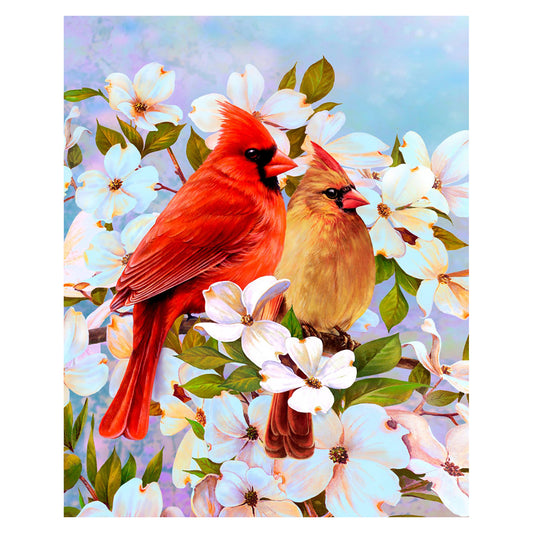 Cardinals & Dogwood Tree Panel