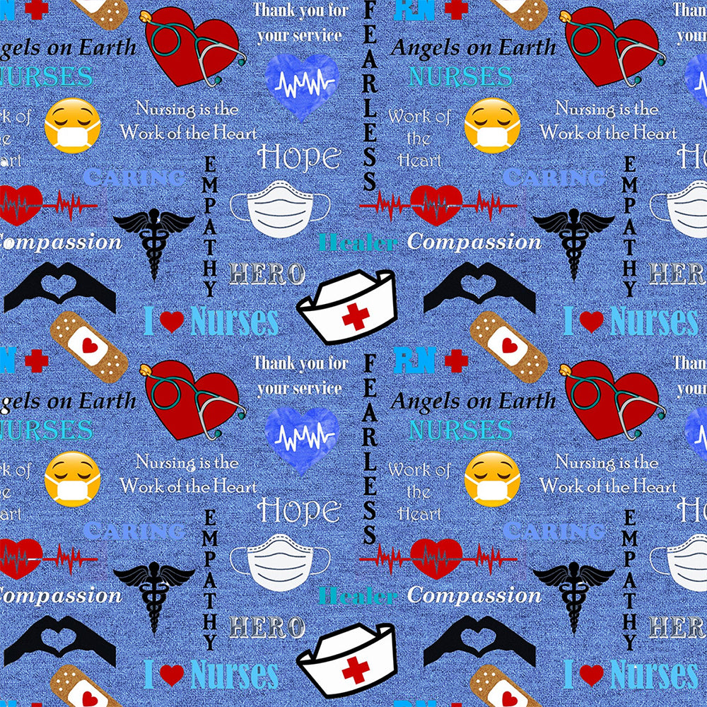 Nurse Hero Allover Fabric