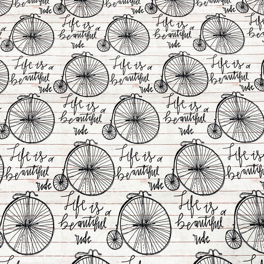 Vintage Style Bicycle Fabric