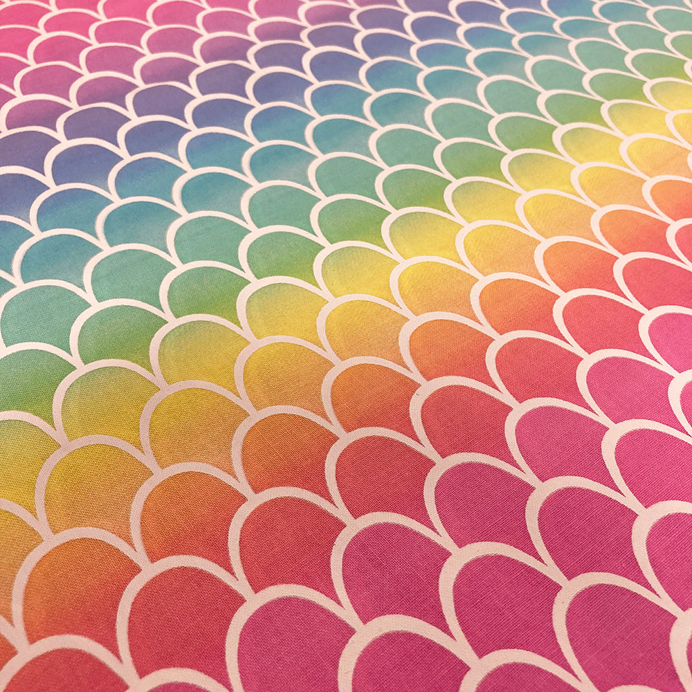 Pastel Rainbow Scales Fabric