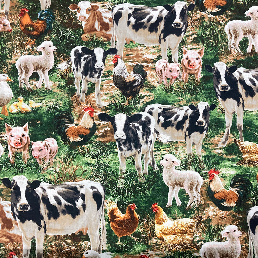 Farm Animals Print Fabric