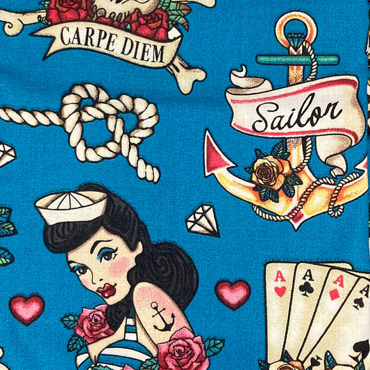 Vintage Tattoo Fabric Precut