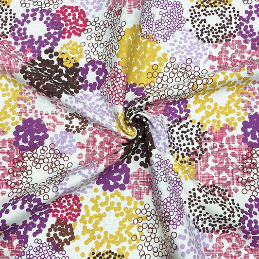 Purple/Yellow Dot Print Fabric