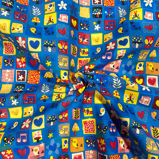 60" Cartoon Blocks Fabric