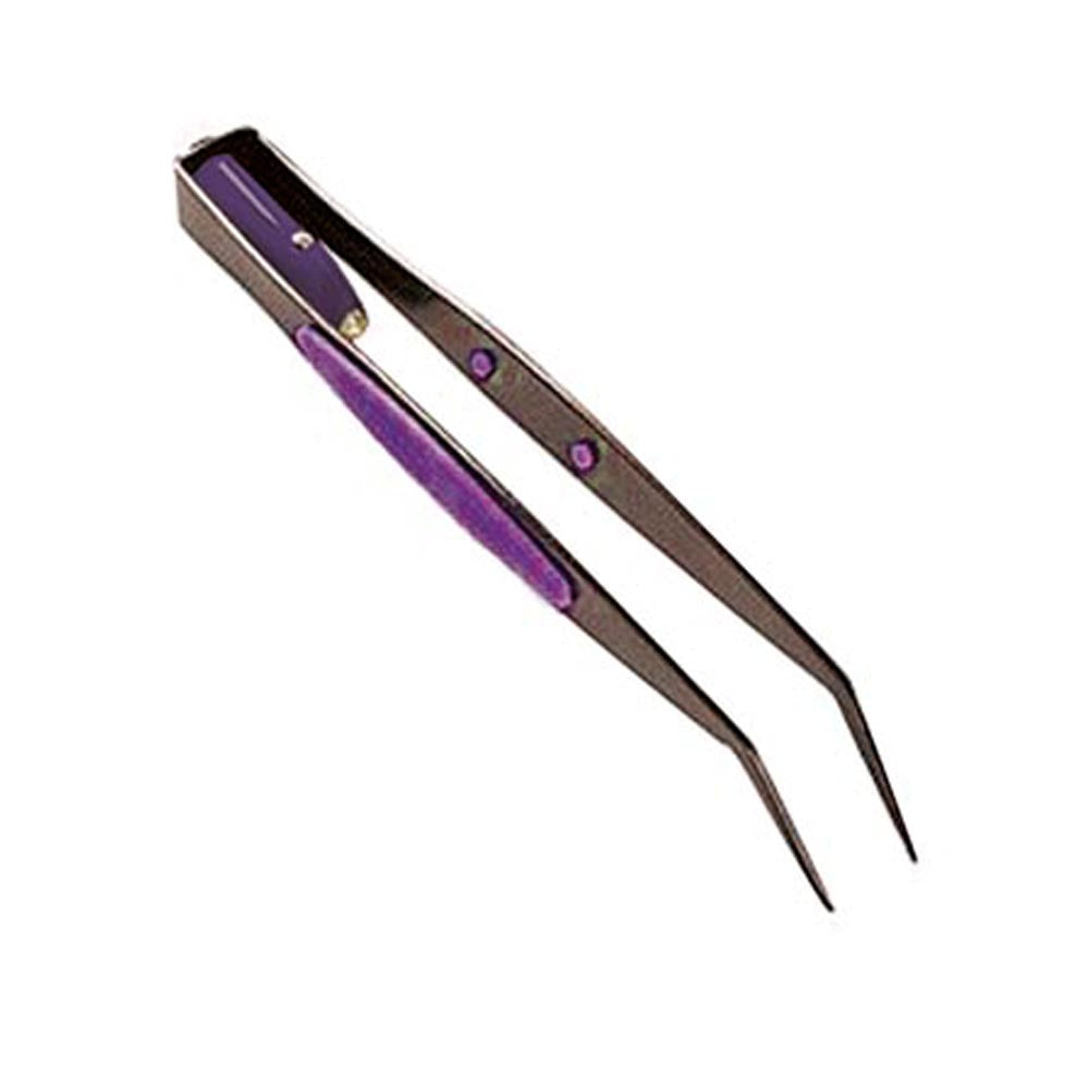 LED Lighted Bent Tip Tweezer