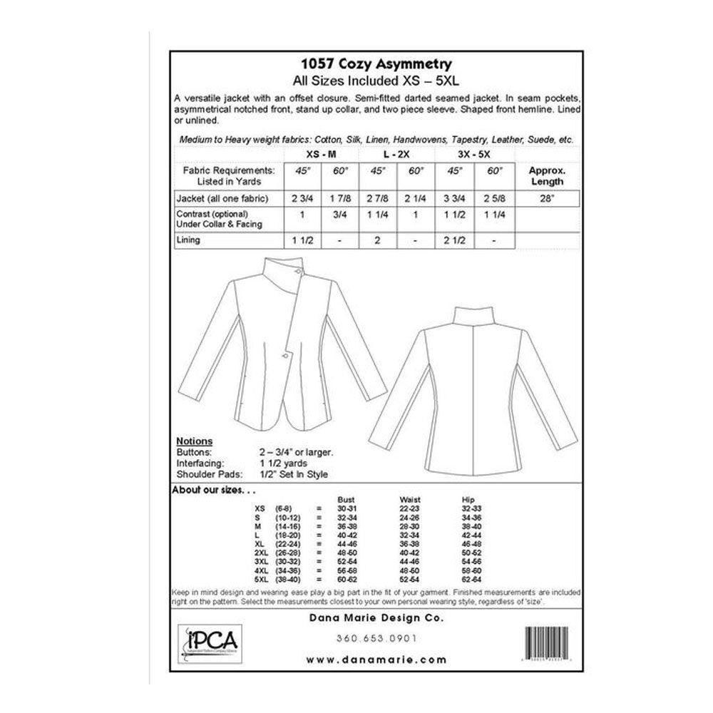 Cozy Asymmetry Jacket Pattern