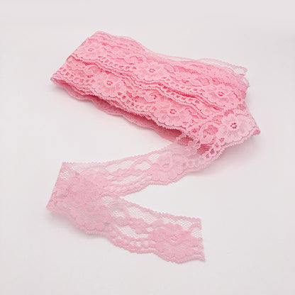 1-3/8" Pink Floral Lace