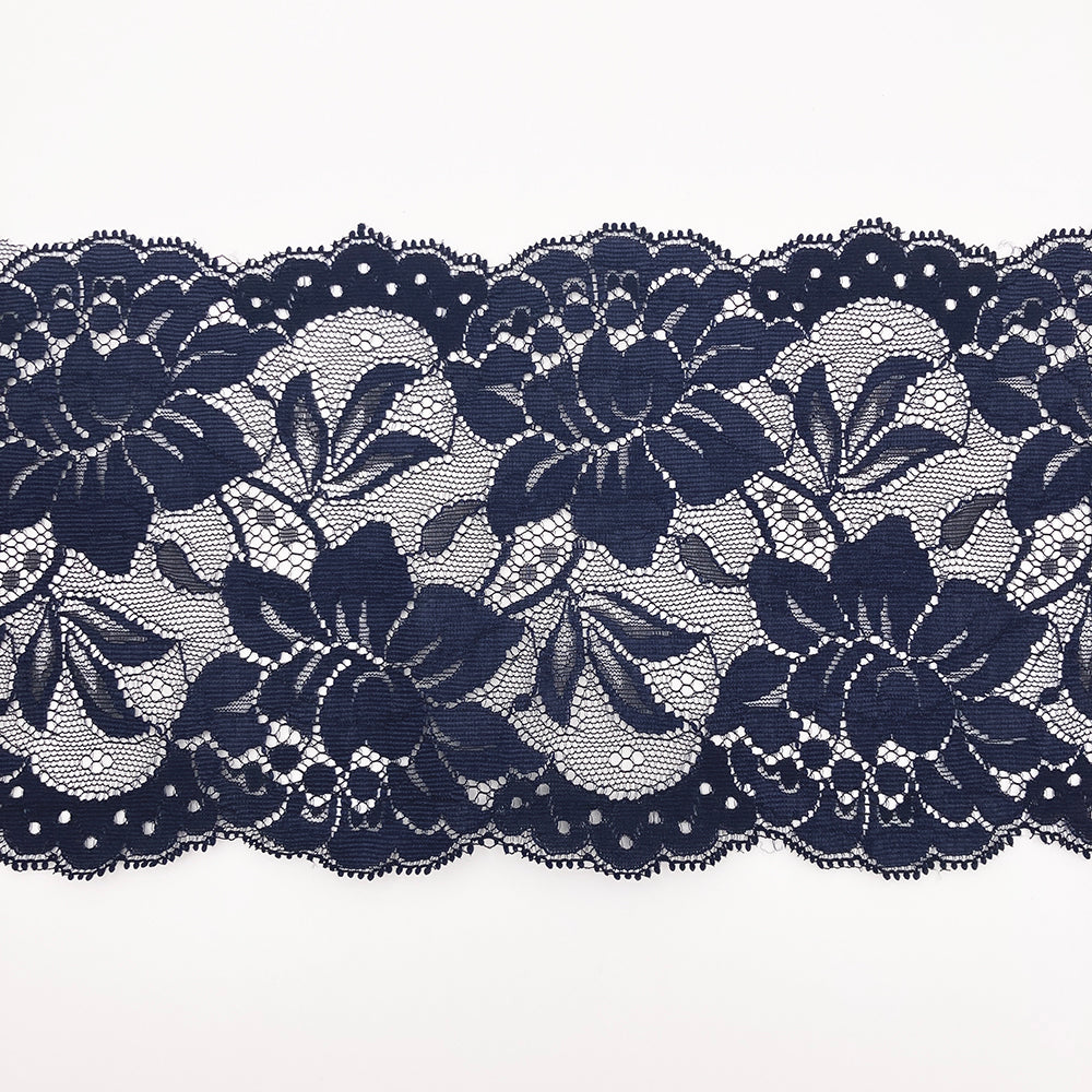 5-1/8" Navy Floral Lace