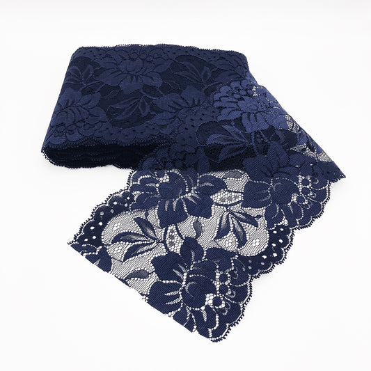 5-1/8" Navy Floral Lace