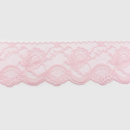 2-5/8" Shimmery Pink Floral Lace