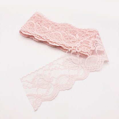 2-5/8" Shimmery Pink Floral Lace