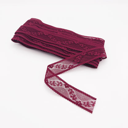 7/8" Wine Wavy Vine Lace