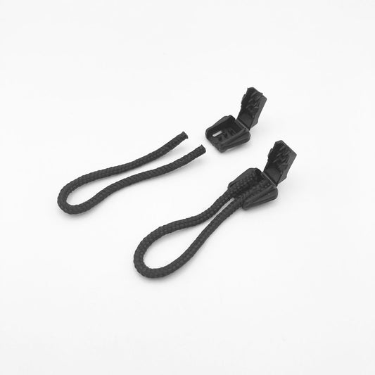 Black Zipper Pulls with Cord