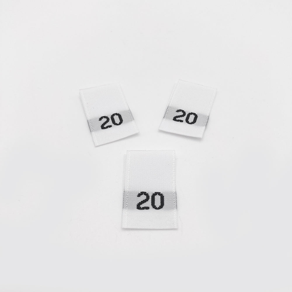Adult Size Labels (Numbers)